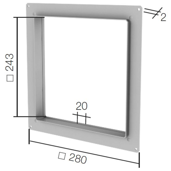 Helios ELS-VA montážny adaptér do SDK - rozmery
