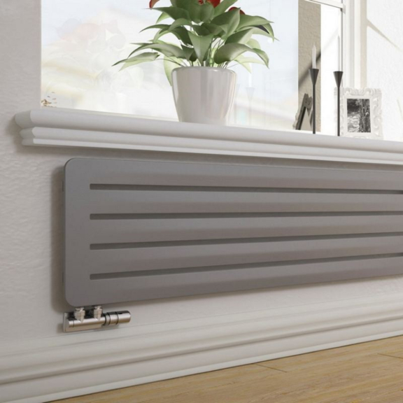 TERMA Aero H dizajnový radiátor 410x1800 farba Metallic Stone pod okno