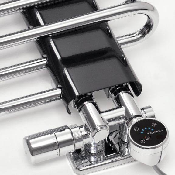 TERMA Michelle elektrický dizajnový radiátor 1200x500 farba Metallic Black - detail