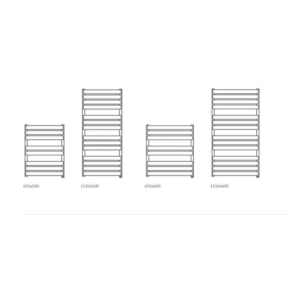 TERMA Warp T Bold One dizajnový radiátor Dostupné veľkosti