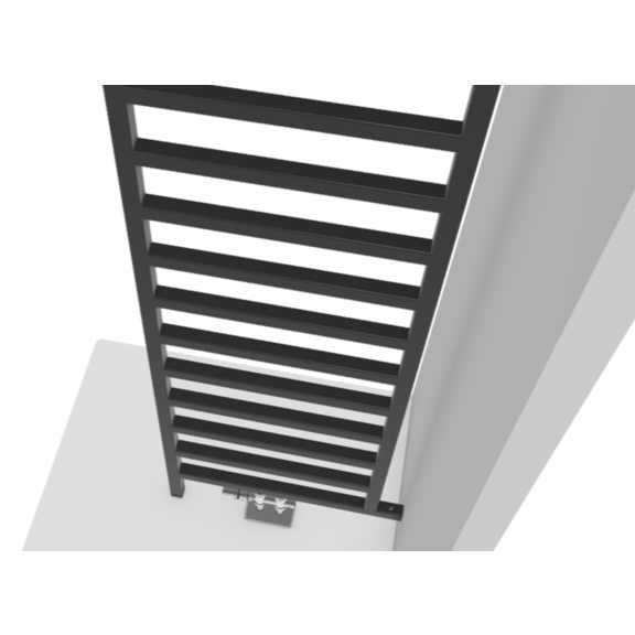 TERMA Simple DW dizajnový radiátor 1755x500 farba Heban - pohľad zhora