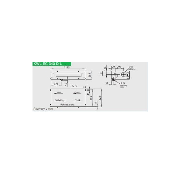 Helios KWL EC 340 D Rekuperačná jednotka - ľavé prevedenie