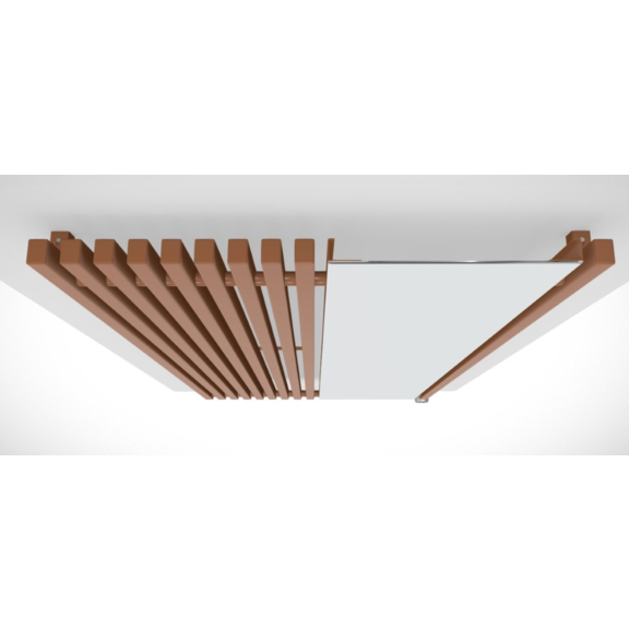 TERMA Triga M dizajnový radiátor so zrkadlom pohľad zhora farba Copper