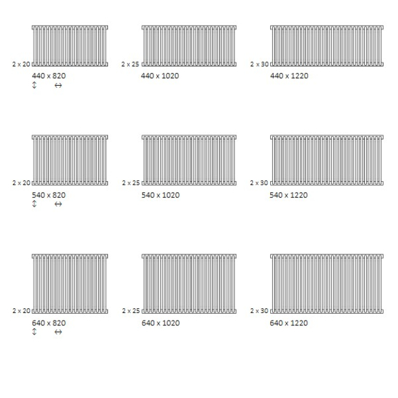 TERMA Delfin dizajnový radiátor  dostupné veľkosti horizontálne