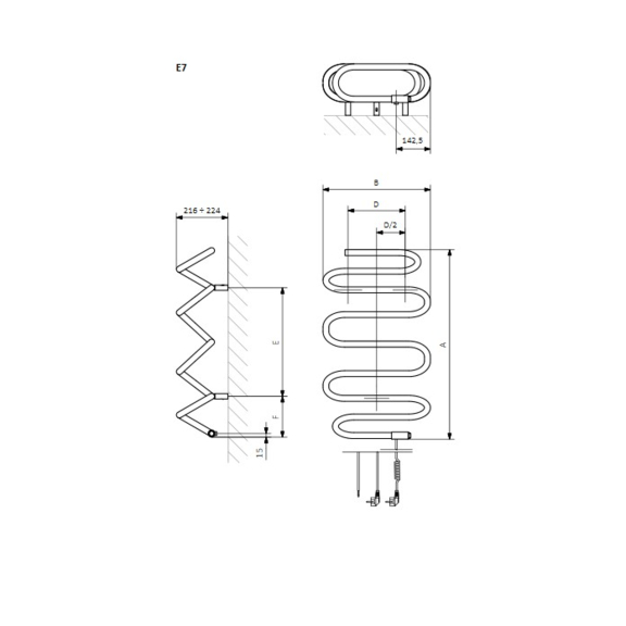 TERMA Spiro kúpeľňový radiátor Schéma