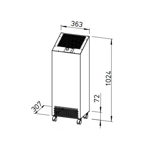 Helios AirPal Go 650H čistička vzduchu - rozmery