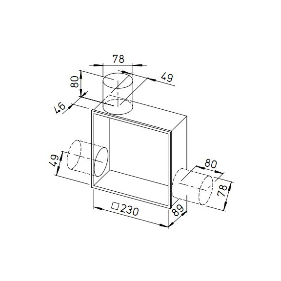 Helios ELS-GU montážna krabica pod omietku - rozmery