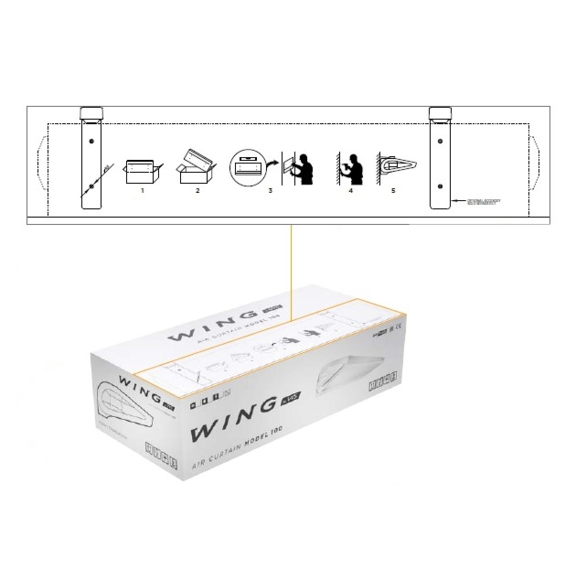 VTS WING 100 set držiakov - montážna šablóna