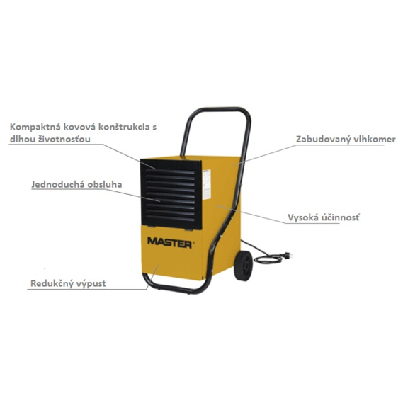 Master DH 752 poloprofesionálny odvlhčovač vzduchu popis