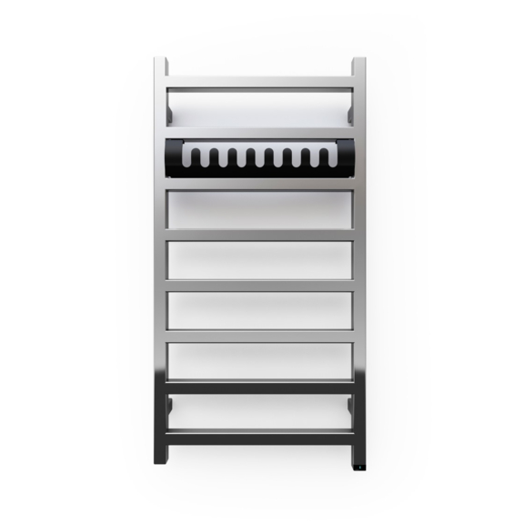 TERMA Simple One dizajnový radiátor 960x500 FARBA Chrome s čiernym vešiakom