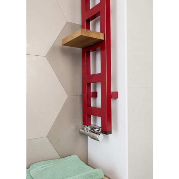 TERMA Easy One vertikálny radiátor 1280x200 RAL3003 s poličkou - detail