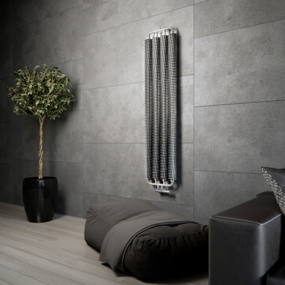 TERMA Ribbon V retro radiátor 1720x390 farba Silver Matt