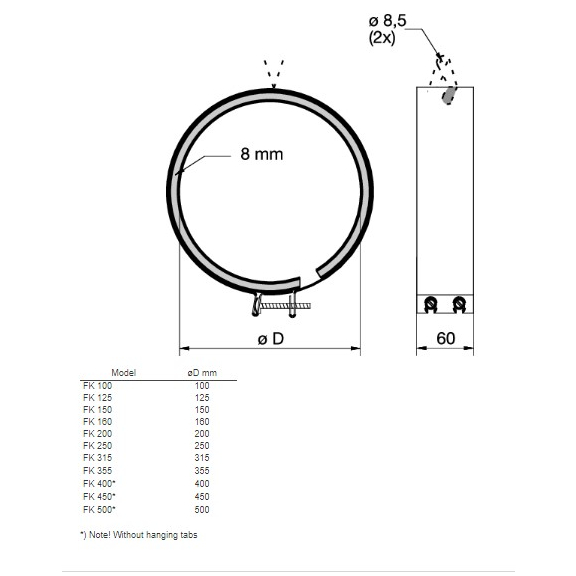 Systemair FK 160 spona