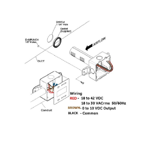 Systemair-1 CO2 L=100mm snímač - Schéma zapojenia