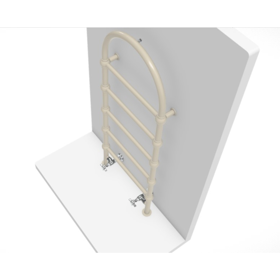 TERMA Retro S dizajnový radiátor 1245x504 RAL1013 detail zboku