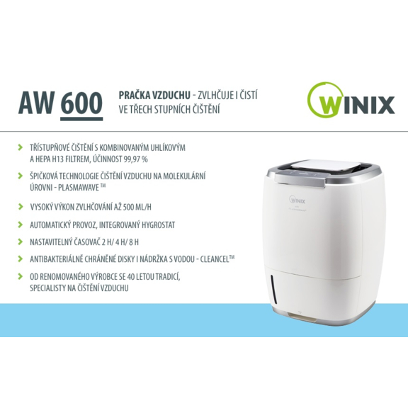 Winix AW-600 práčka vzduchu - vlastnosti