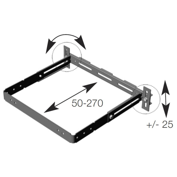Helios ELS-MHU montážna konzola pre uchytenie krabice - rozmery