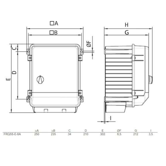 Systemair FRQ5S-E-6A frekvenčný menič pre kruhové ventilátory - rozmery