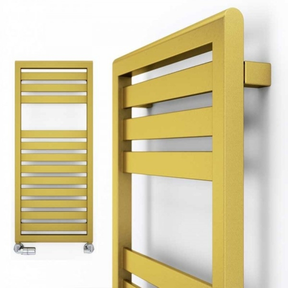 TERMA Lukka kúpeľňový radiátor 940x400 farba Gold Gloss detail