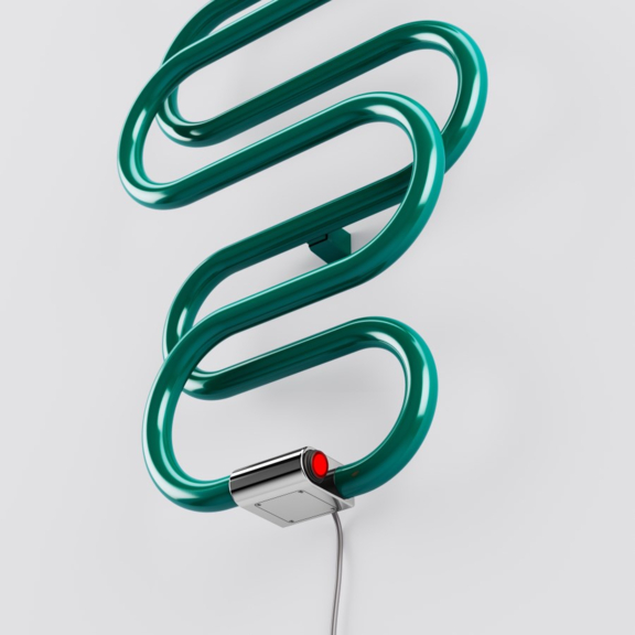 TERMA Perla E dizajnový radiátor 1360x500 RAL6026 detail