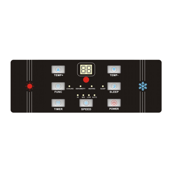 Mobilná klimatizácia Sinclair AMC-11AN displej