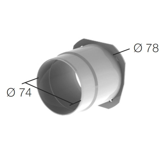 Helios ELS-ZAS pripojovacie hrdlo - rozmery