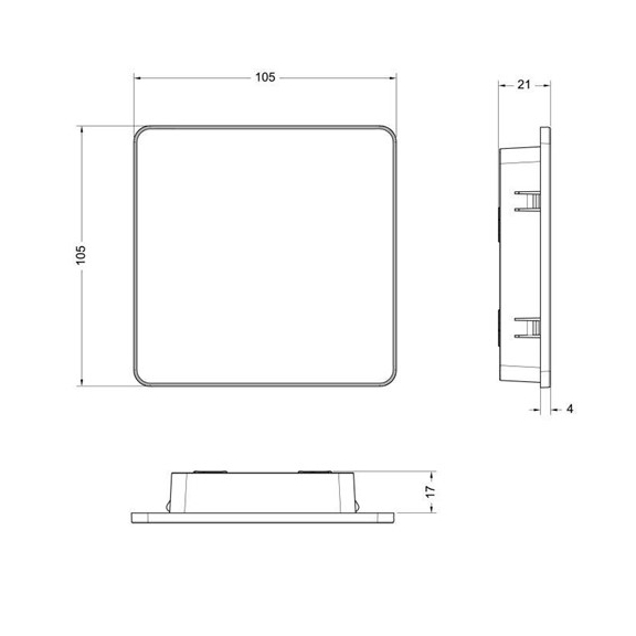 Systemair SAVE Touch čierny - Rozmery