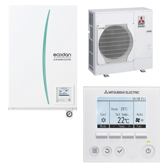 Tepelné čerpadlo Mitsubishi Ecodan EHSC-YM9E-B+PUHZ-SW75VHA