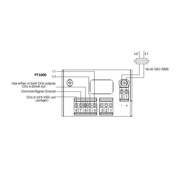 Systemair-E CO2 snímač - Schéma zapojenia