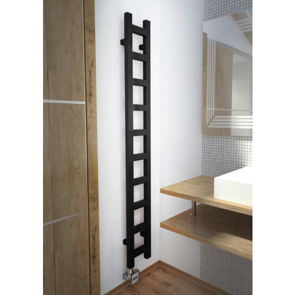 TERMA Easy elektrický dizajnový radiátor farba Heban - interiér