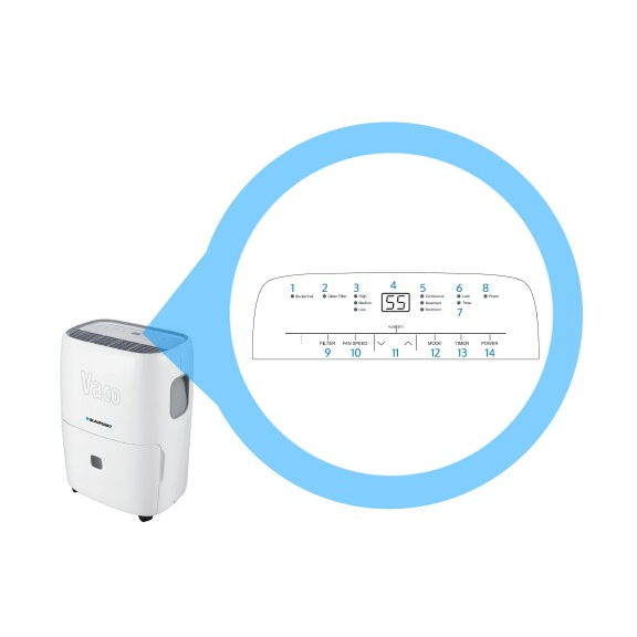 Blaupunkt Vaco 2504 odvlhčovač vzduchu- ovládanie