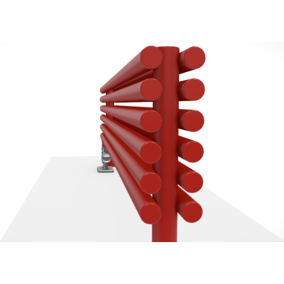 TERMA Tune HSD dizajnový radiátor pod okno 390x1400 RAL3020 upevnenie na zem