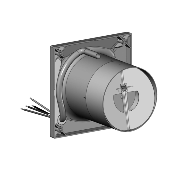 Helios MiniVent M1/150 dvojotáčkový štandardný ventilátor s EC motorom - pohľad zozadu