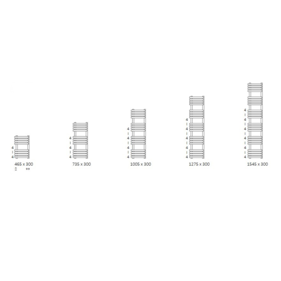 TERMA Outcorner rohový radiátor - Dostupné veľkosti