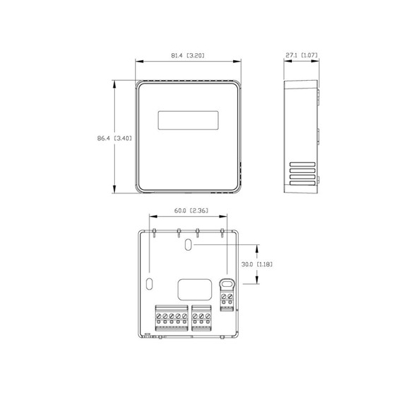Systemair-E CO2 snímač - Rozmery