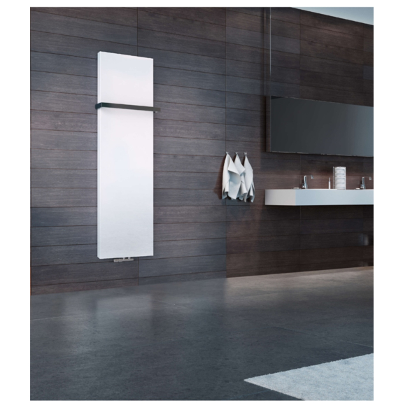 TERMA Case Slim elektrický dizajnový radiátor - RAL9016 v interiéri