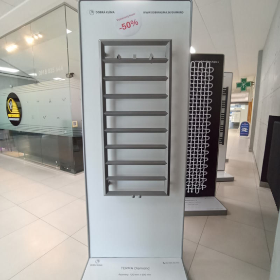TERMA Diamond vodný kúpeľňový radiátor - showroomový radiátor