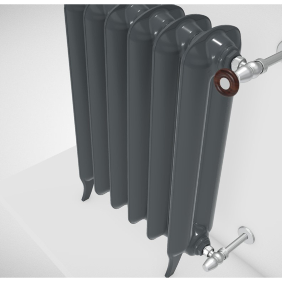 TERMA Plain retro radiátor farba Flat Black stojaci detail telo