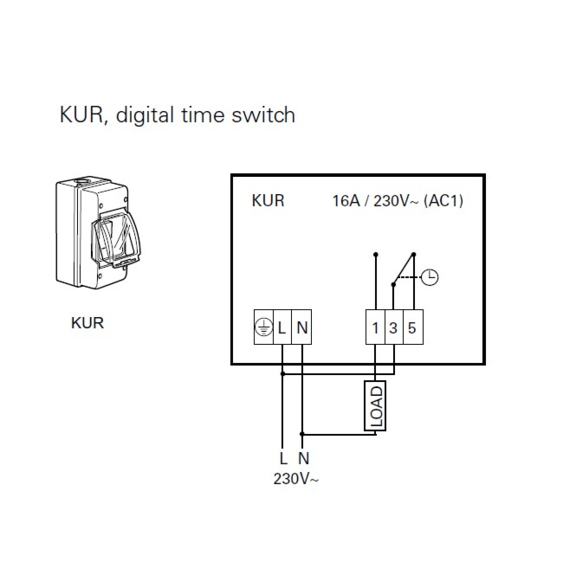 Frico KUR časový spínač - zapojenie