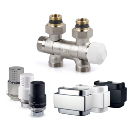 SR univerzálny stredový ventil s termostatickou hlavicou Aria a Krytom