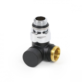 Terma manuálny ľavý uhlový ventil Čierny matný