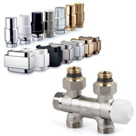 SR univerzálny stredový ventil s termostatickou hlavicou Domus a Krytom